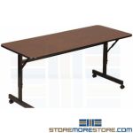 Fold Away Training Tables Rolls Compacts Nesting Together Worksurface Flips Down