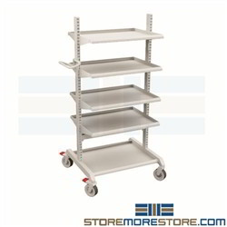 Steel Trolley with Shelving Mobile Worksurface Shelf C74041003 Free Shipping