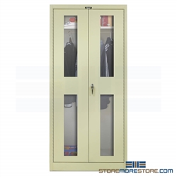Metal Wardrobe Cabinet Clear Doors 36x24x72 435W24SV