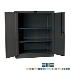 Welded Steel Storage Cabinet with Locking Security Doors, Hallowell Parts Supply Cabinet