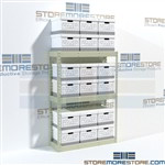 Wide Span Record Box Storage Racks Hallowell RS421560-3SP