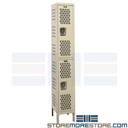 Vented Perforated Lockers Two-High