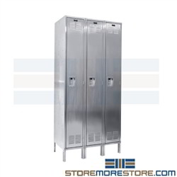 Hallowell USS3288-1 Single Door Stainless Steel Lockers 12x18x72 Clean room Locker Semiconductor Prevents Oxidation