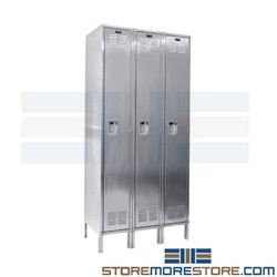 Hallowell USS3288-1 Single Door Stainless Steel Lockers 18x18x72 Oil Rig Lockers Prevents Rust from Salt Water keeping your clothing safe while on board the marine craft or ship as a crew member