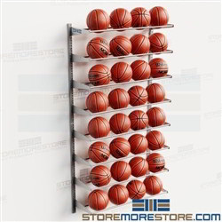 Adjustable Basketball Racks Wall Mounted Storage Shelves Storing 32 Balls
