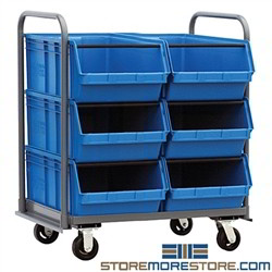 Storage Bin Cart Mobile Large Storage Plastic Tubs Hopper Quantum MTT-3042-743