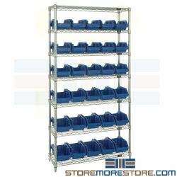 Bin Racks Double-Sided Wire Shelving Plastic Storing Small Parts Picking Quantum