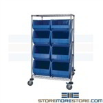 Bin Transport Cart Large Bins Tall Mobile Rack Cart Quantum WRC2-63-3036-974976