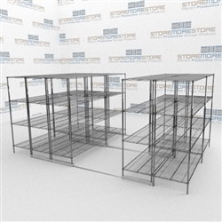 Condense Wire Shelves on Tracks Cleanroom Supplies Space Saving Storage
