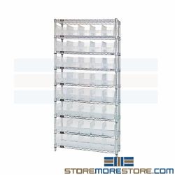 High-Density Wire Systems With Bins Storage Racks WR9-202 Bin Racking