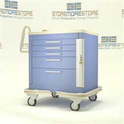 Anesthetic Cart | Traditional 5 Drawer Hospital Cart | Isolation Cart