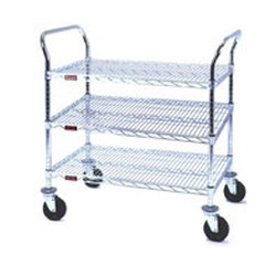 18" x 36" Stainless Steel, Three-Shelf - Heavy Duty Utility Cart, #SMS-69-U3-1836S