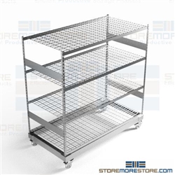 Mobile Parts Storage Racks Rolling Shelves Wire 