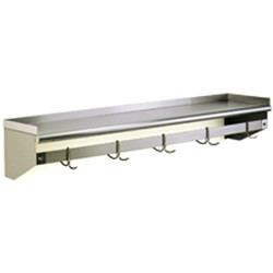 10" x 132" Wall Shelf with Removable Hooks, #SMS-83-WSP10132