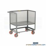 Rolling Bin Cart Solid Steel Sides Open Front Mobile Industrial Truck