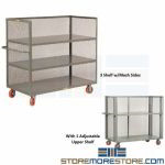 Diamond Mesh Truck Rolling Shelving Storage Cart Warehouse Distribution Center