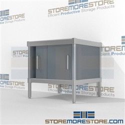Mail center sorting consoles with doors are a perfect solution for corporate services all aluminum structural framework and variety of handles available built using sustainable materials In Line Workstations Perfect for storing mail scales and supplies