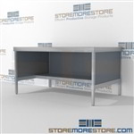 Maximize your workspace with sorting adjustable work table with half shelf durable work surface with an innovative clean design ideal for high traffic areas, aluminum frame consoles withstand in excess of 1,000 lbs. In Line Workstations Hamilton Sorter