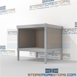 Mail workstation with bottom storage shelf is a perfect solution for internal post offices and lots of accessories aluminum frames eliminate exposed edges and protect laminate work surfaces Full line of sorter accessories Efficient mail center table