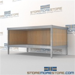 Mail center sort table with lower shelf is a perfect solution for mail processing center durable work surface and lots of accessories skirts on 3 sides Specialty configurations available for your businesses exact needs Perfect for storing mail supplies