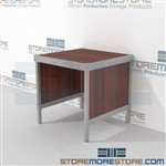 Mail rolling sort consoles are a perfect solution for interoffice mail stations and lots of accessories aluminum frames eliminate exposed edges and protect laminate work surfaces L Shaped Mail Workstation Perfect for storing mail machines and scales