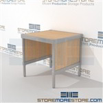 Increase employee efficiency with mail flow work table durable work surface and lots of accessories ergonomic design for comfort and efficiency The flexibility of modular mail furniture means you can easily reconfigure and move Communications Furniture