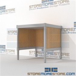 Maximize your workspace with mail room workbench all aluminum structural framework and is modern and stylish design skirts on 3 sides The flexibility of modular mail furniture means you can easily reconfigure and move Perfect for storing mail supplies