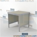 Mail services table is a perfect solution for interoffice mail stations mail table weight capacity of 1200 lbs. and lots of accessories built from the highest quality materials 3 mail table heights available Perfect for storing mail scales and supplies