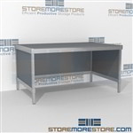 Mail mobile desk is a perfect solution for mail processing center all aluminum structural framework with an innovative clean design wheels are available on all aluminum framed consoles Over 1200 Mail tables available Easily store sorting tubs underneath