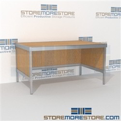 Mail flow bench distribution is a perfect solution for interoffice mail stations durable design with a strong frame and comes in wide selection of finishes all consoles feature modesty panels located at the rear Full line of sorter accessories Hamilton
