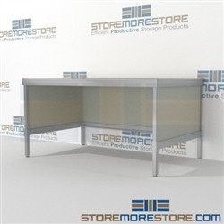 Increase employee accuracy with mail center mobile sort table and lots of accessories wheels are available on all aluminum framed consoles Extremely large number of configurations Bottom Cabinet perfect for storing mailroom scales, envelopes, binders