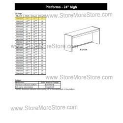 Aluminum Extrusion Platform 24-3/4"w x 12-7/8"d x 24"h, #SMS-90-E241224M