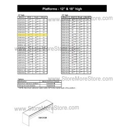 Closed Back Platform 36-7/16"w x 12-7/8"d x 12"h, #SMS-90-E361212