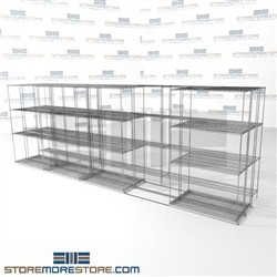 Three Deep Sliding Wire Racks automotive stuff storage for tools with rolling base SMS-94-LAT-1442-54-T overall size is 10238.4 inches wide x 18' 7" deep x 223 inches high