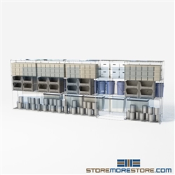 Two Deep Lateral Wire Shelves track rolling shelves two deep racks SMS-94-LAT-1842-54 overall size is 5757.6 inches wide x 18' 7" deep x 223 inches high