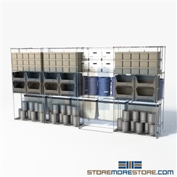 2 Deep Moveable Wire Racks canned goods gliding chrome wire shelves SMS-94-LAT-2436-43 overall size is 4602.5 inches wide x 12' 11" deep x 155 inches high
