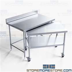 Stainless Tables Nesting Backsplash Commercial Kitchen Worktables NT4BS3048-36