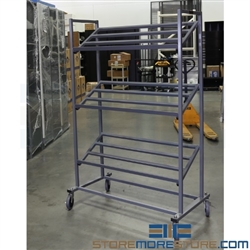 Rolling Cart with Three Slanted Shelves  44" Wide x 24" Deep x 68" High, SMS-92-Cart-Clearance
