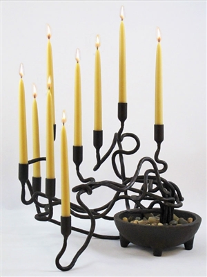 Handmade Iron Candle Holder - Wind Swept