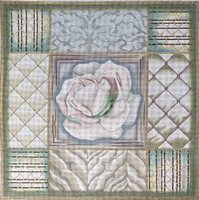 1061 White & Green Rose Collage