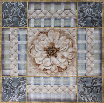 1062 Taupe & Blue Rose Collage
