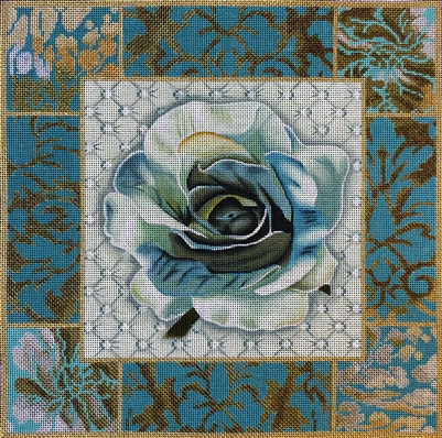 1090 Teal Rose Collage