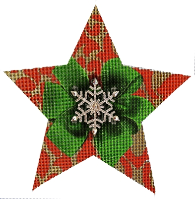 112a Red Snowflake Star
