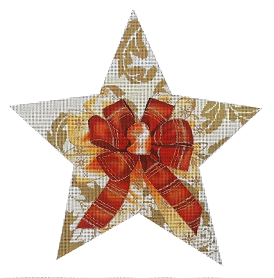 115d Gold Damask Tree Topper Star