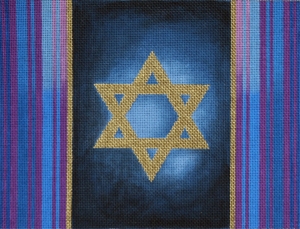 393c Blue and Violet Stripe Tallit Bag