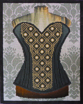 811c Black and Gold Corset