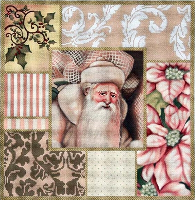 961 Pastel Vintage Santa Collage