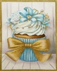 CUP-5 Aqua Jeweled Cupcake