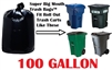 100 Gallon Trash Bags Super Big Mouth Trash Bags X-Large Industrial 100 GAL Garbage Bags XL Can Liners Extra Large