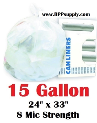 15 Gallon Garbage Bags Can Liners 15 GAL Trash Bags